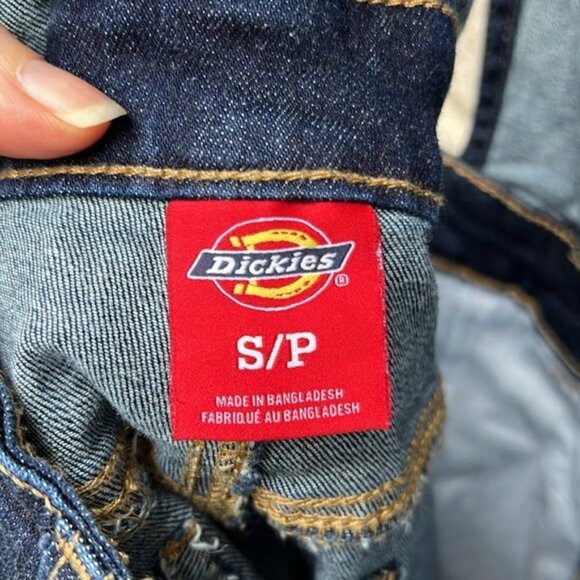 Dickies Distressed Raw Hem Bib Shortalls Sz S - Picture 11 of 15